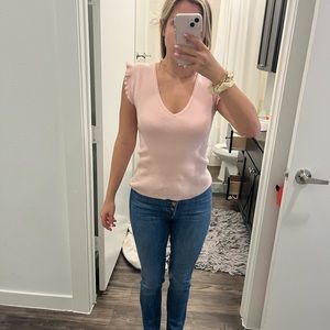 Pink Wool J Crew Short Sleeve Sweater